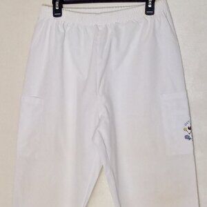 Angelica White L Scrub Bottoms